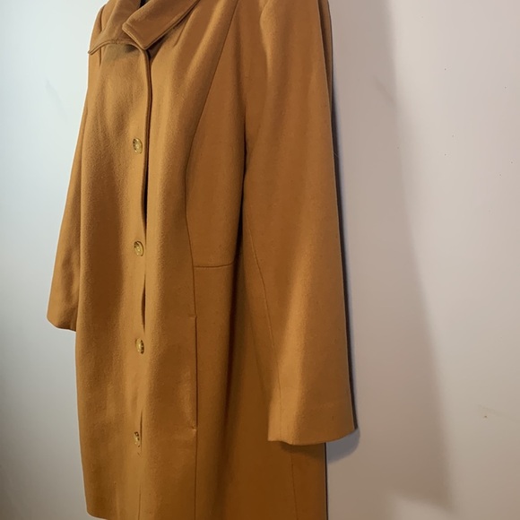 Lands end wool tan camel midi dress coat overcoat plus size 20w church neutral - Picture 3 of 11